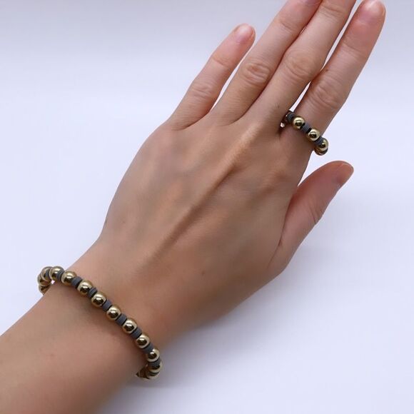 NWT Wool + Pepper Co. Gold & Gray Matching Set - Picture 2 of 4